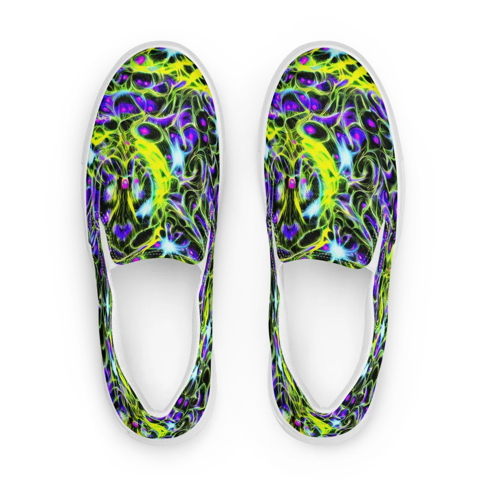 Psychedelic Underbrush on Women's Slip-On Canvas Shoes — Front