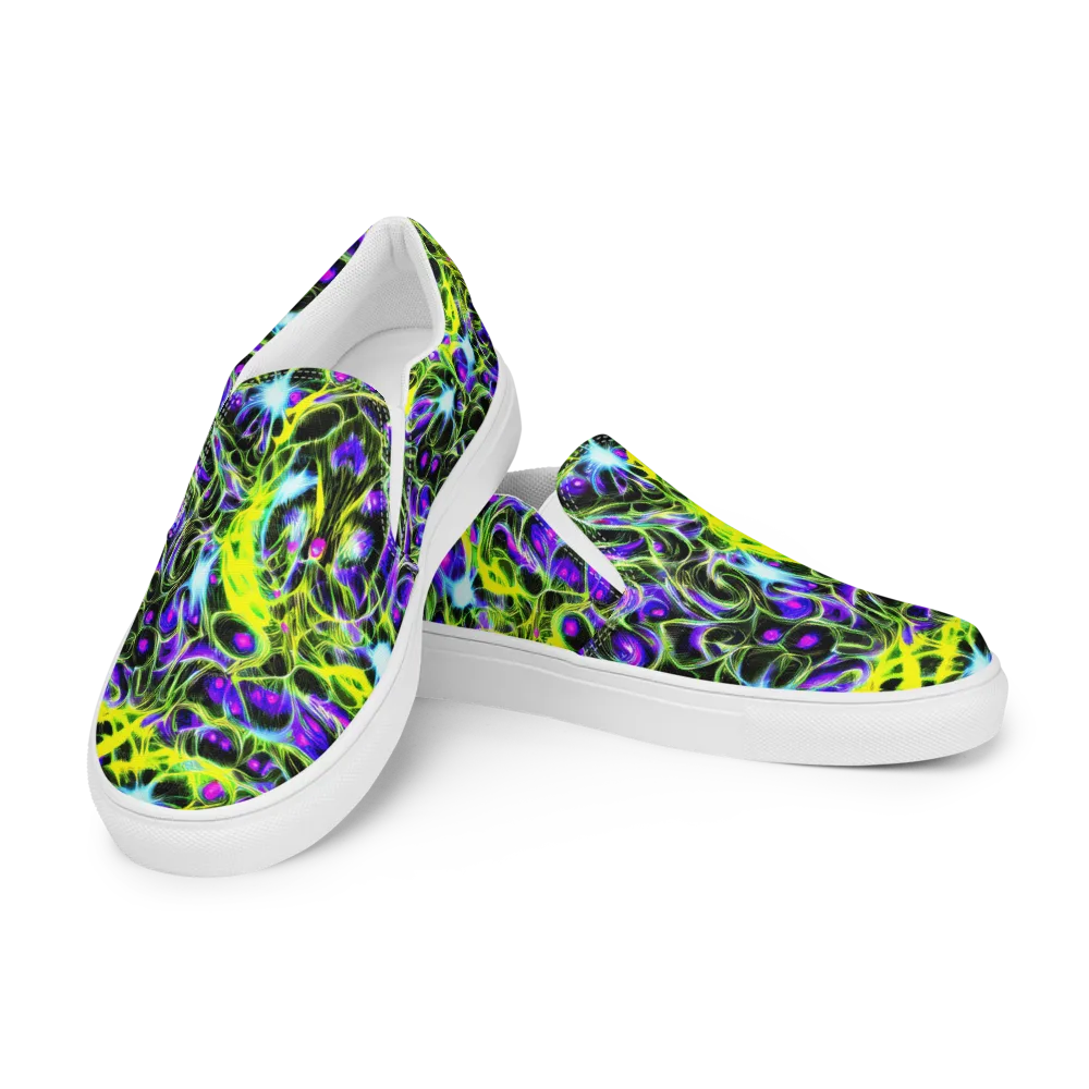Psychedelic Underbrush on Women's Slip-On Canvas Shoes — Left Front