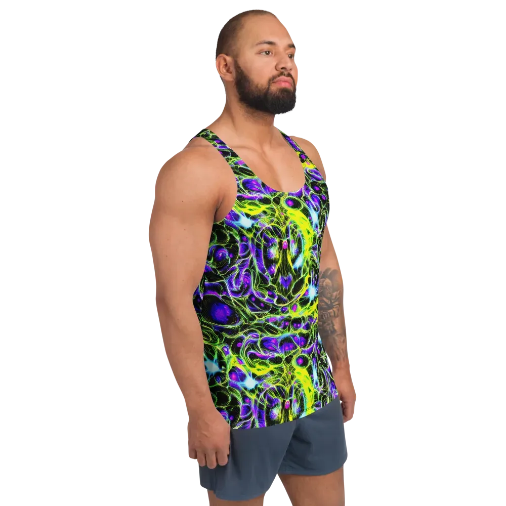 Psychedelic Underbrush on Men's Tank Top — Right Front