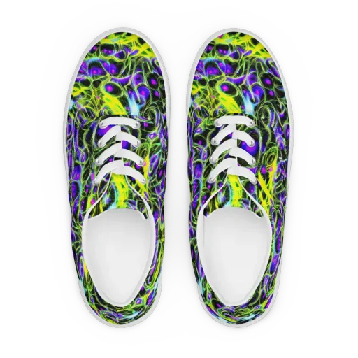 Psychedelic Underbrush on a Men's Lace-Up Canvas Shoes