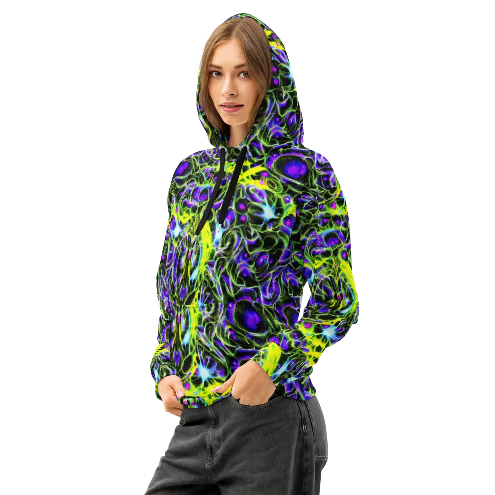 Psychedelic Underbrush on Cotton Hoodie — Left Front