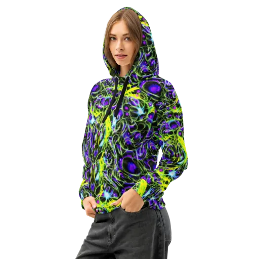 Psychedelic Underbrush on a Cotton Hoodie