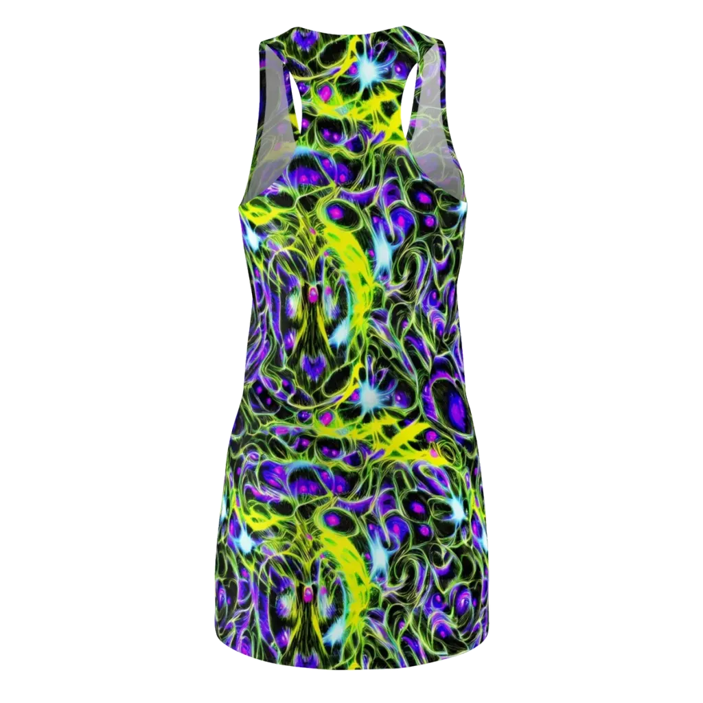 Psychedelic Underbrush on Racerback Dress — Back