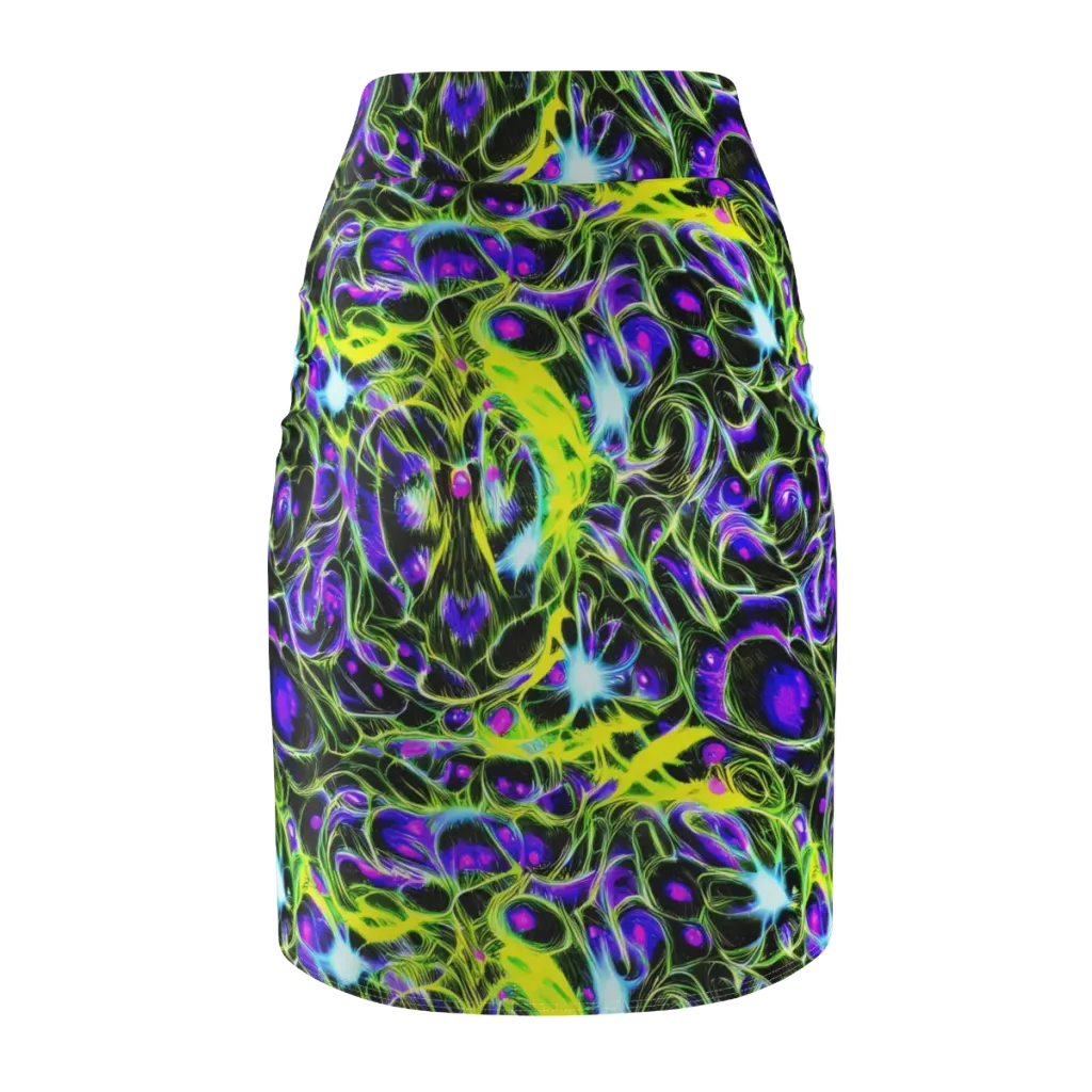 Psychedelic Underbrush on Pencil Skirt — Back