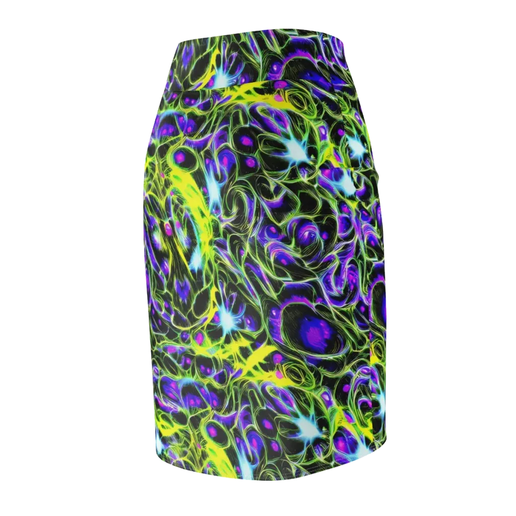 Psychedelic Underbrush on Pencil Skirt — Back Side