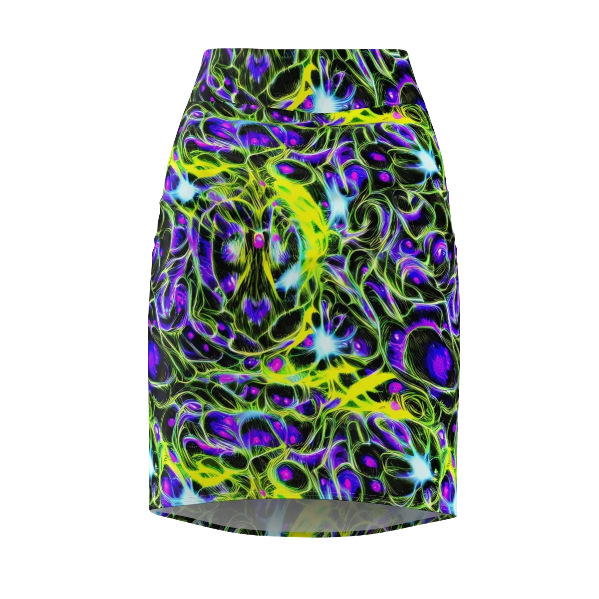 Psychedelic Underbrush on Pencil Skirt — Front
