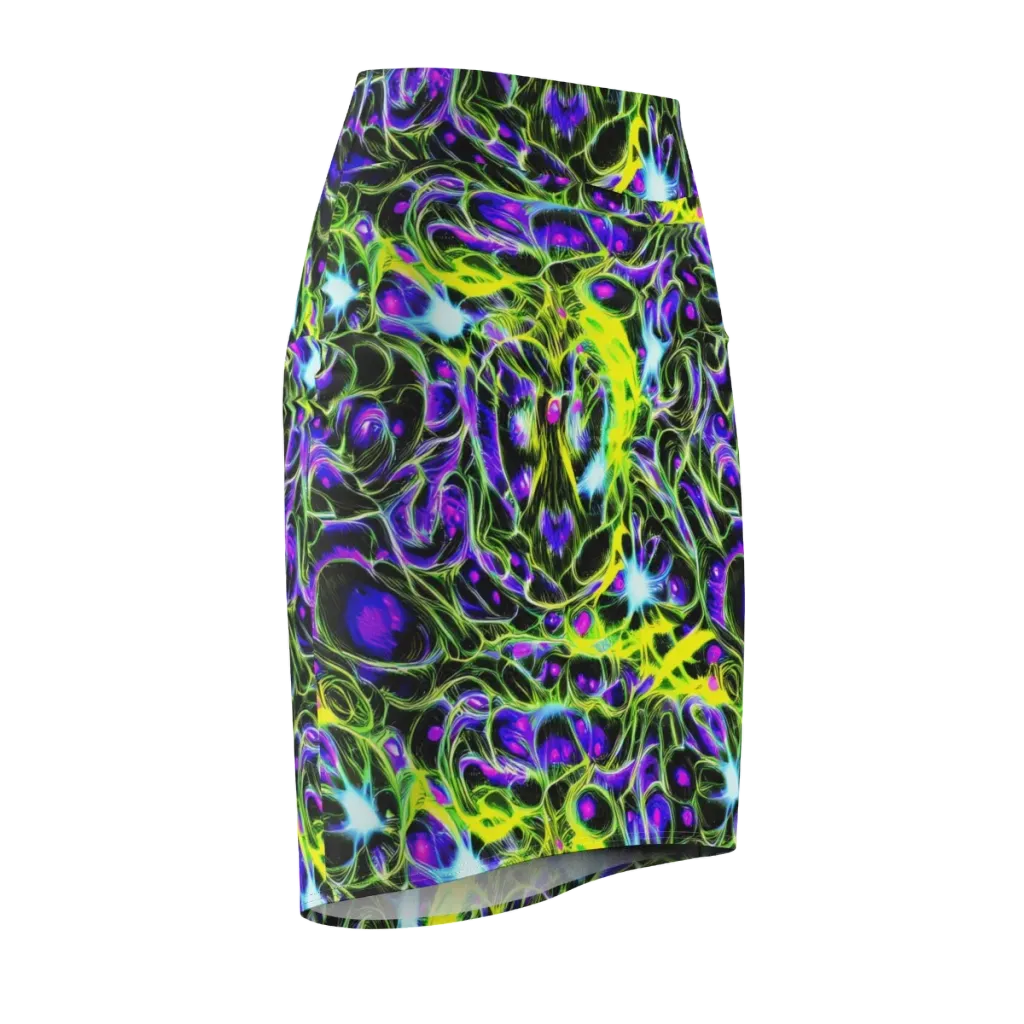 Psychedelic Underbrush on Pencil Skirt — Front Side