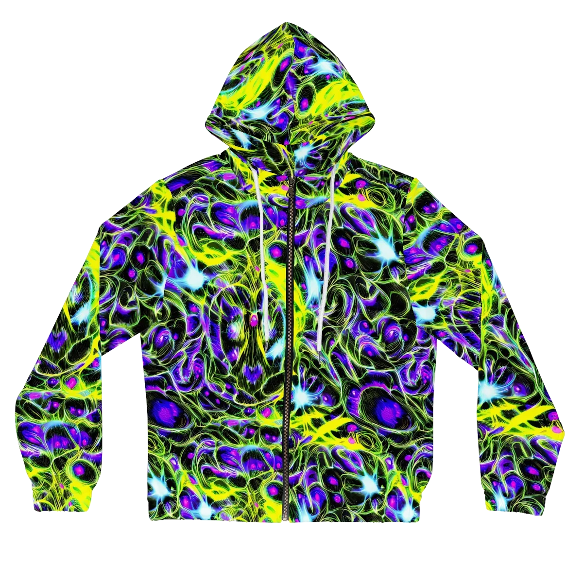 Psychedelic Underbrush on Women's Full-Zip Hoodie — Front