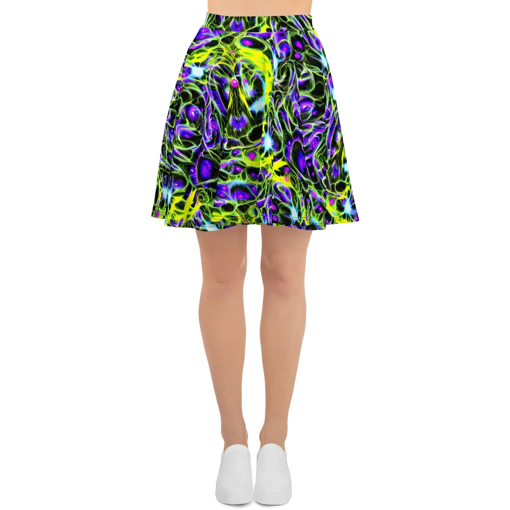 Psychedelic Underbrush on Skater Skirt — Front