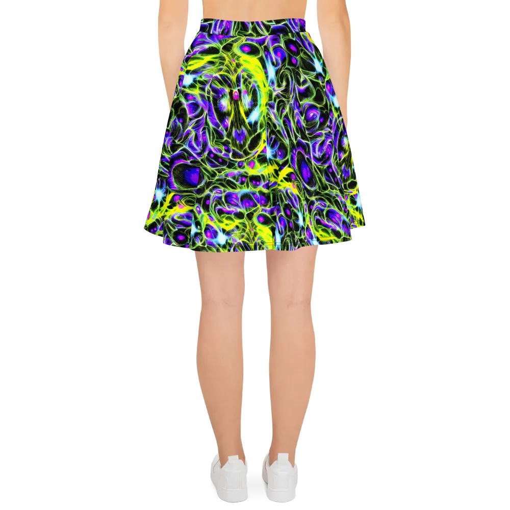 Psychedelic Underbrush on Skater Skirt — Back