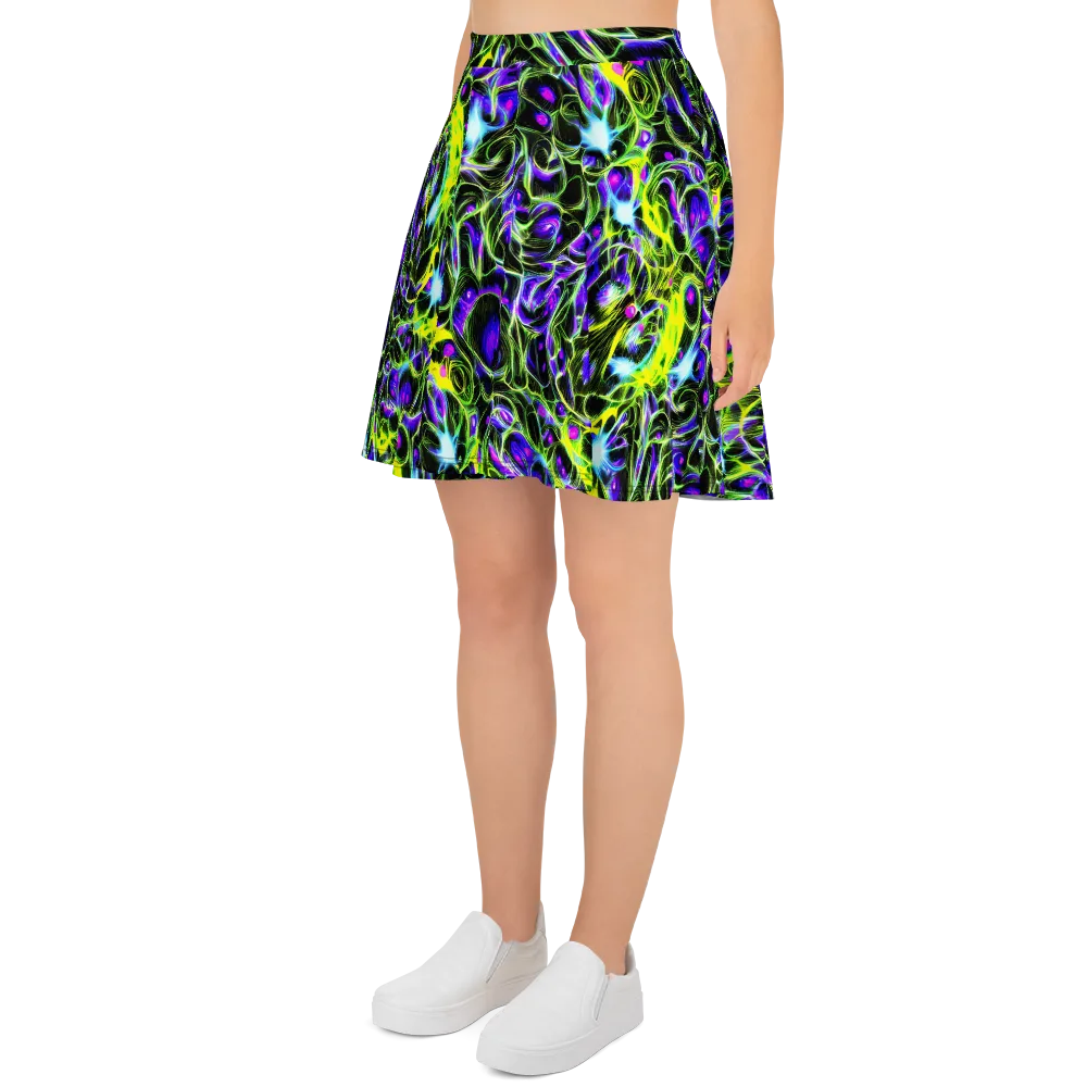 Psychedelic Underbrush on Skater Skirt — Left