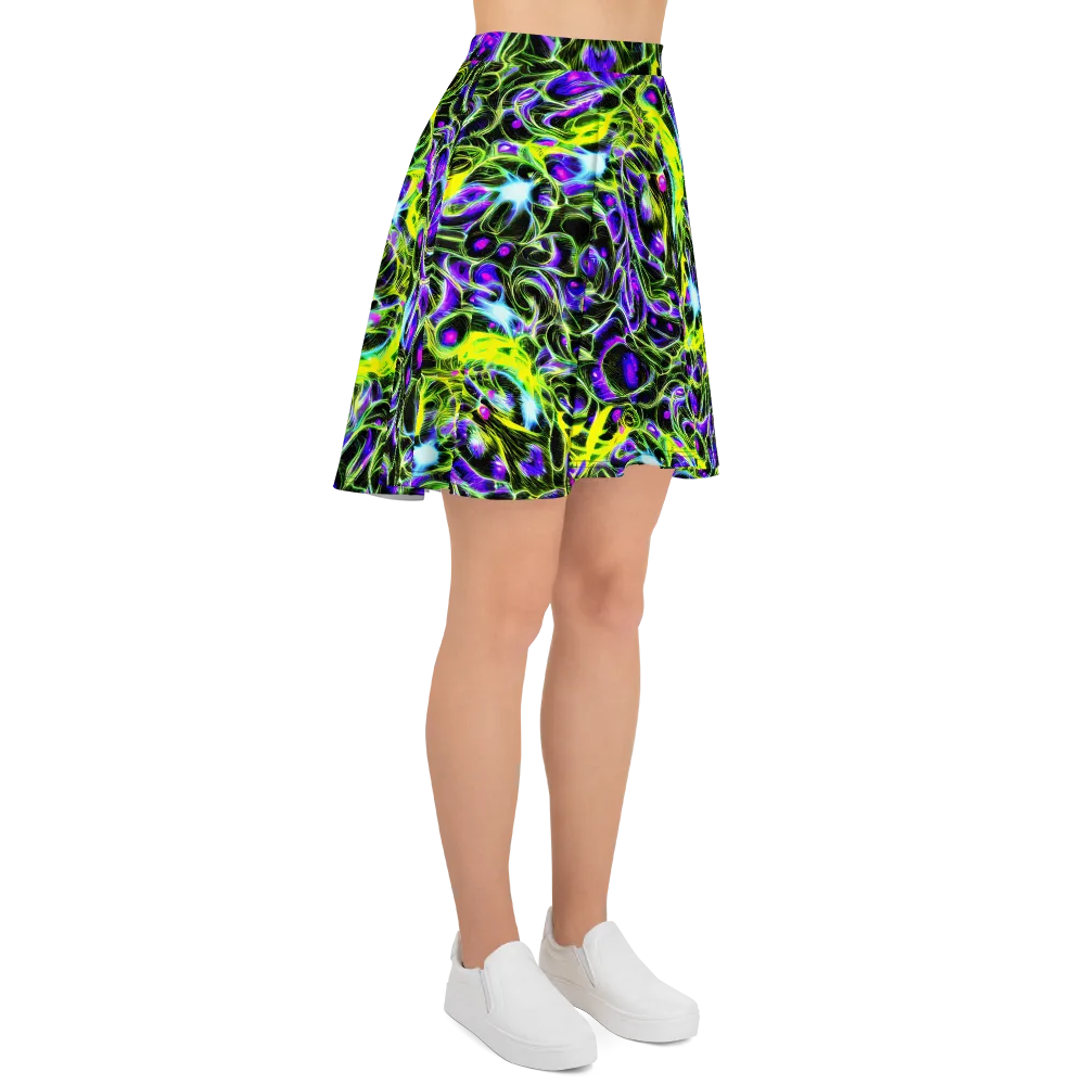 Psychedelic Underbrush on Skater Skirt — Right