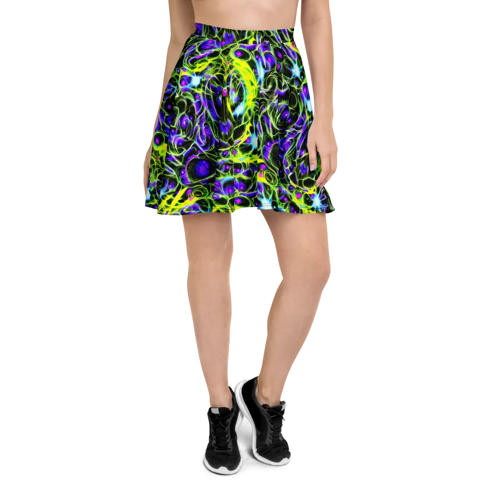 Psychedelic Underbrush on Skater Skirt — Front