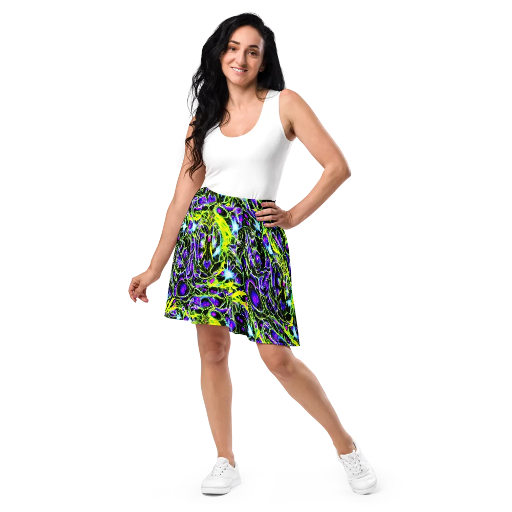 Psychedelic Underbrush on Skater Skirt — Front