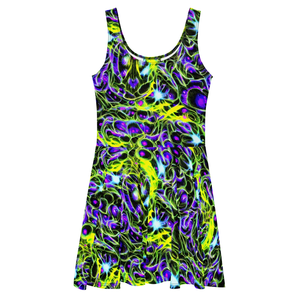 Psychedelic Underbrush on Skater Dress — Front