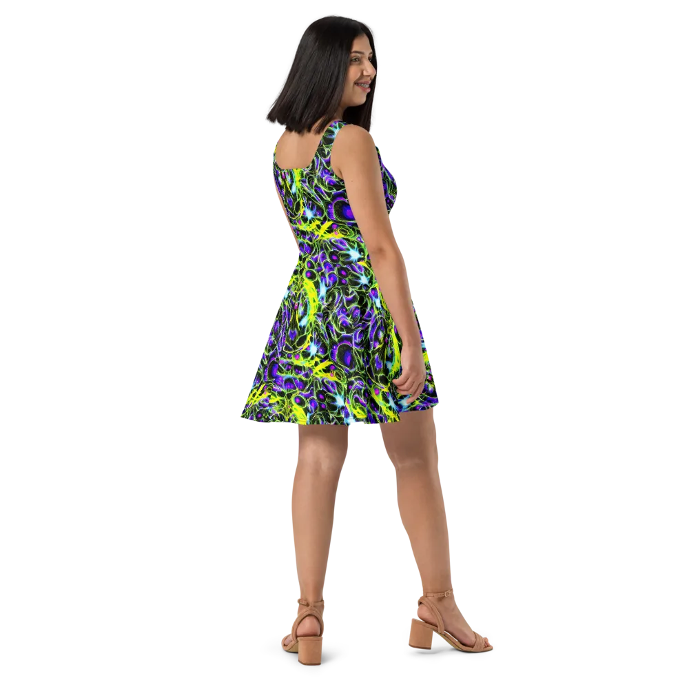 Psychedelic Underbrush on Skater Dress — Right