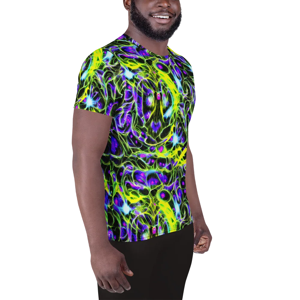 Psychedelic Underbrush on Men's Athletic T-Shirt — Right