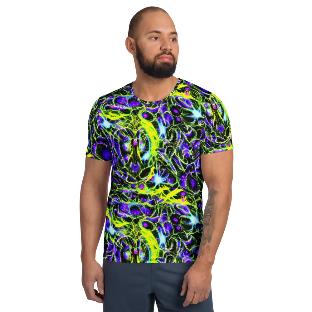 Psychedelic Underbrush on Men's Athletic T-Shirt — Front