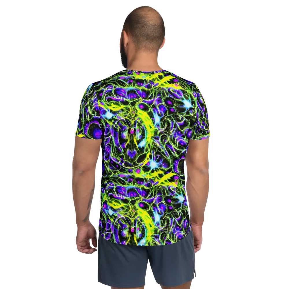 Psychedelic Underbrush on Men's Athletic T-Shirt — Back