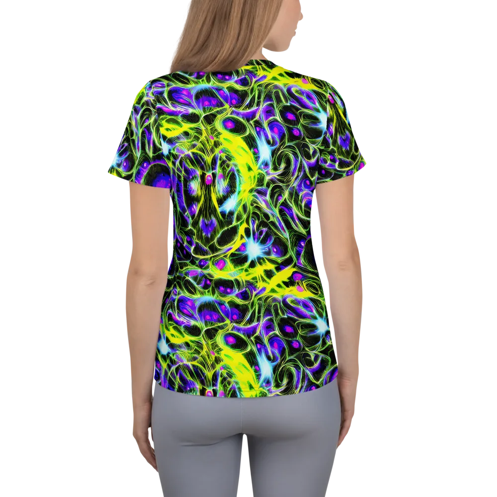 Psychedelic Underbrush on Women's Athletic T-Shirt — Back