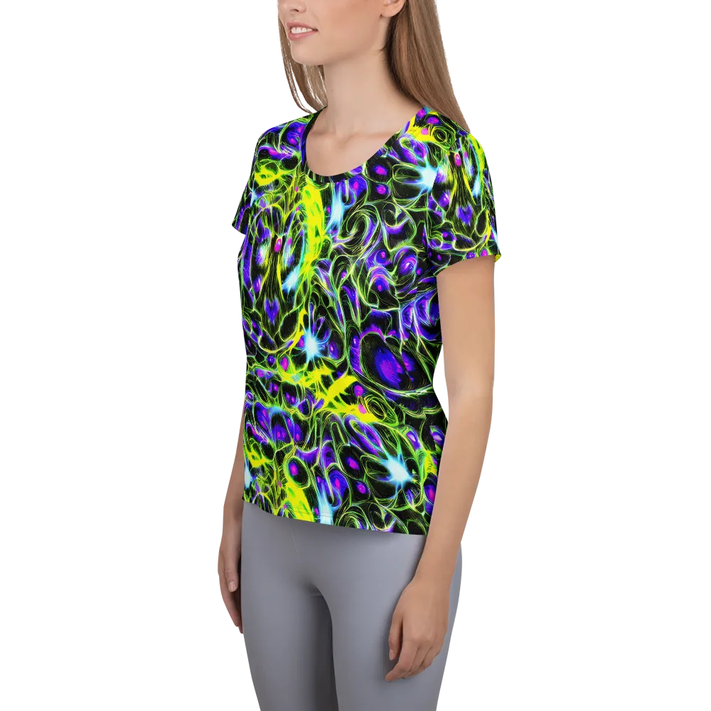 Psychedelic Underbrush on Women's Athletic T-Shirt — Left