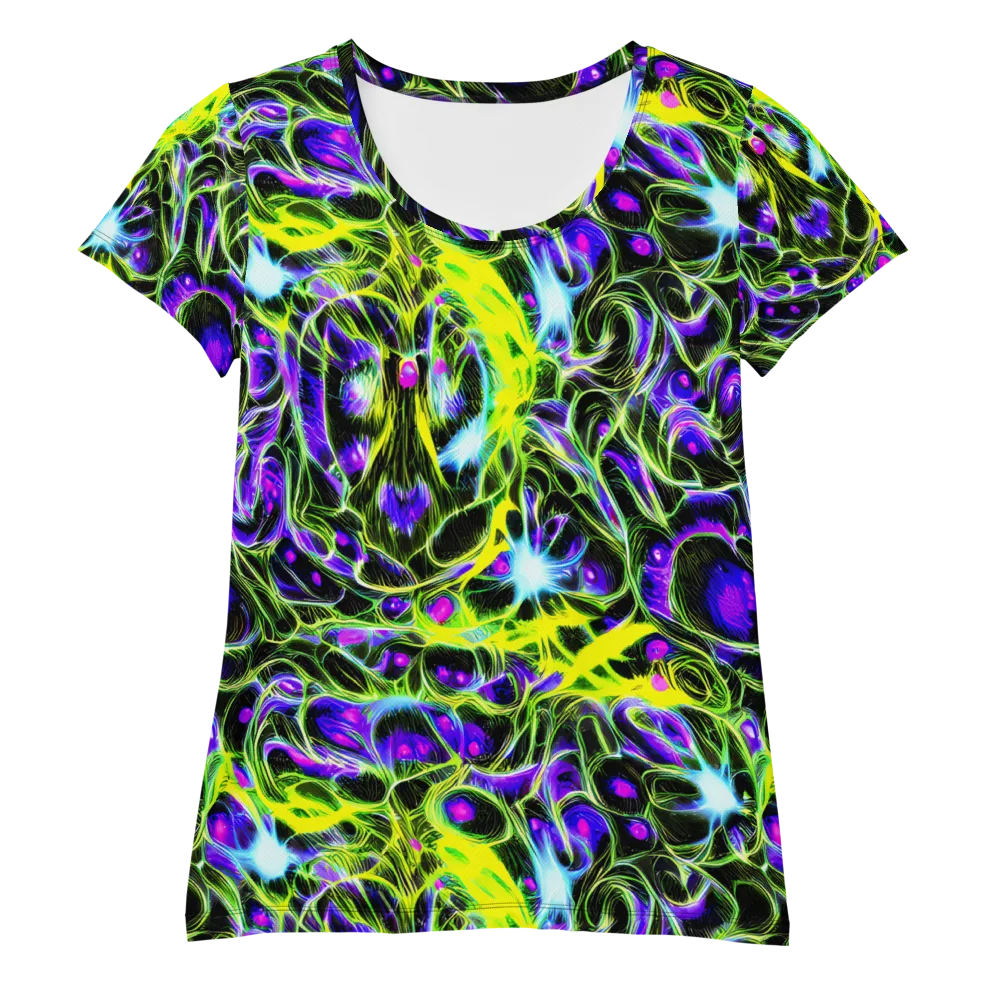 Psychedelic Underbrush on Women's Athletic T-Shirt — Front
