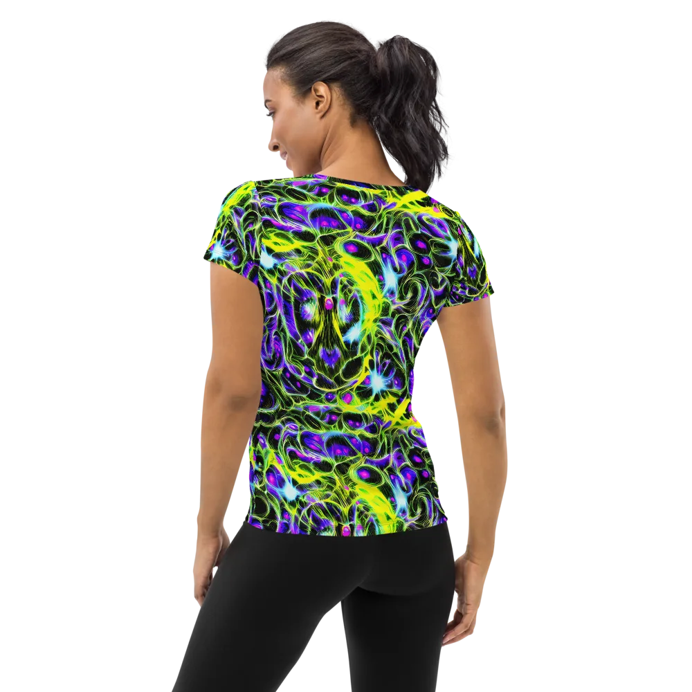 Psychedelic Underbrush on Women's Athletic T-Shirt — Back