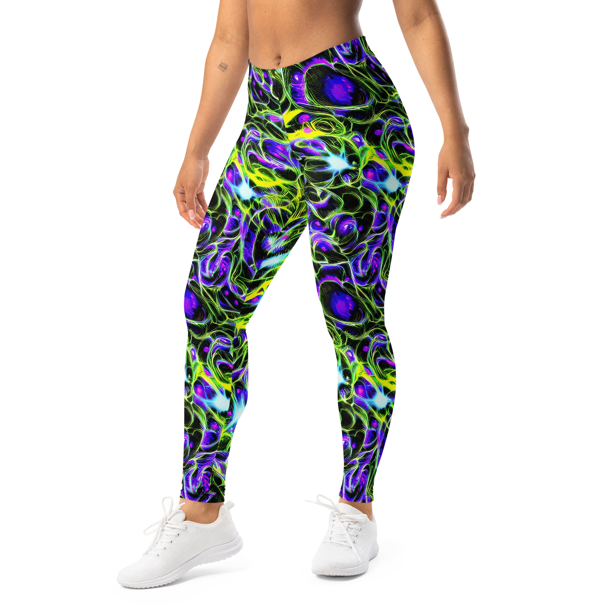 Psychedelic Underbrush on Leggings — Left Front