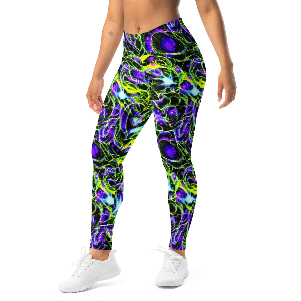 Psychedelic Underbrush on Leggings — Left Front