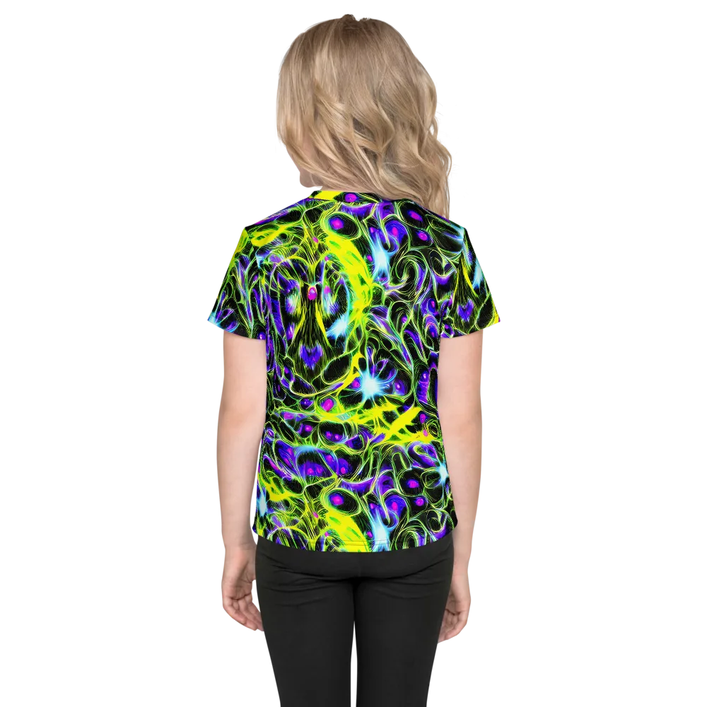 Psychedelic Underbrush on Kids Crew Neck T-Shirt — Back