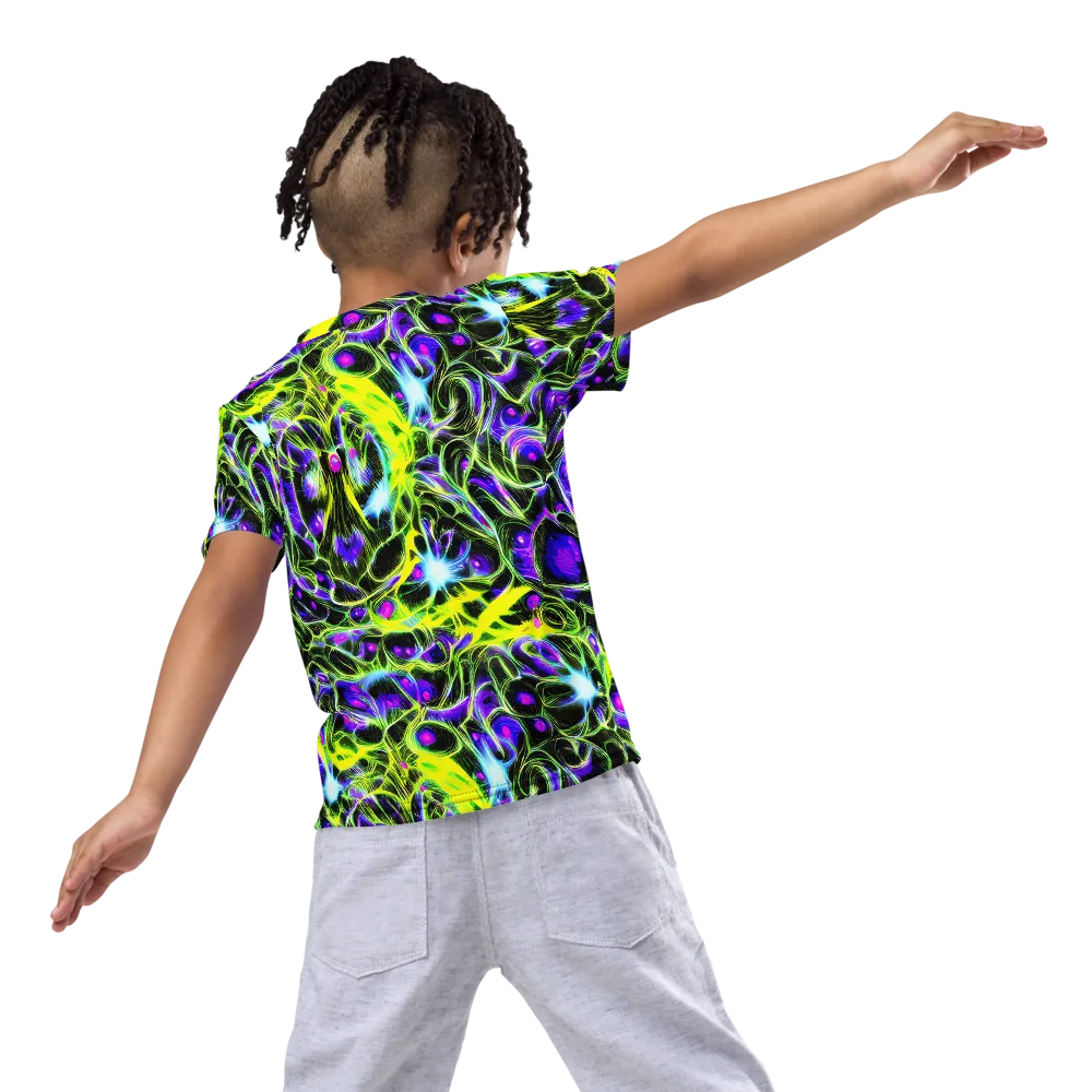 Psychedelic Underbrush on Kids Crew Neck T-Shirt — Back