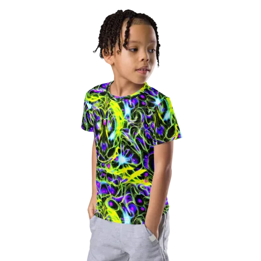 Psychedelic Underbrush on a Kids Crew Neck T-Shirt