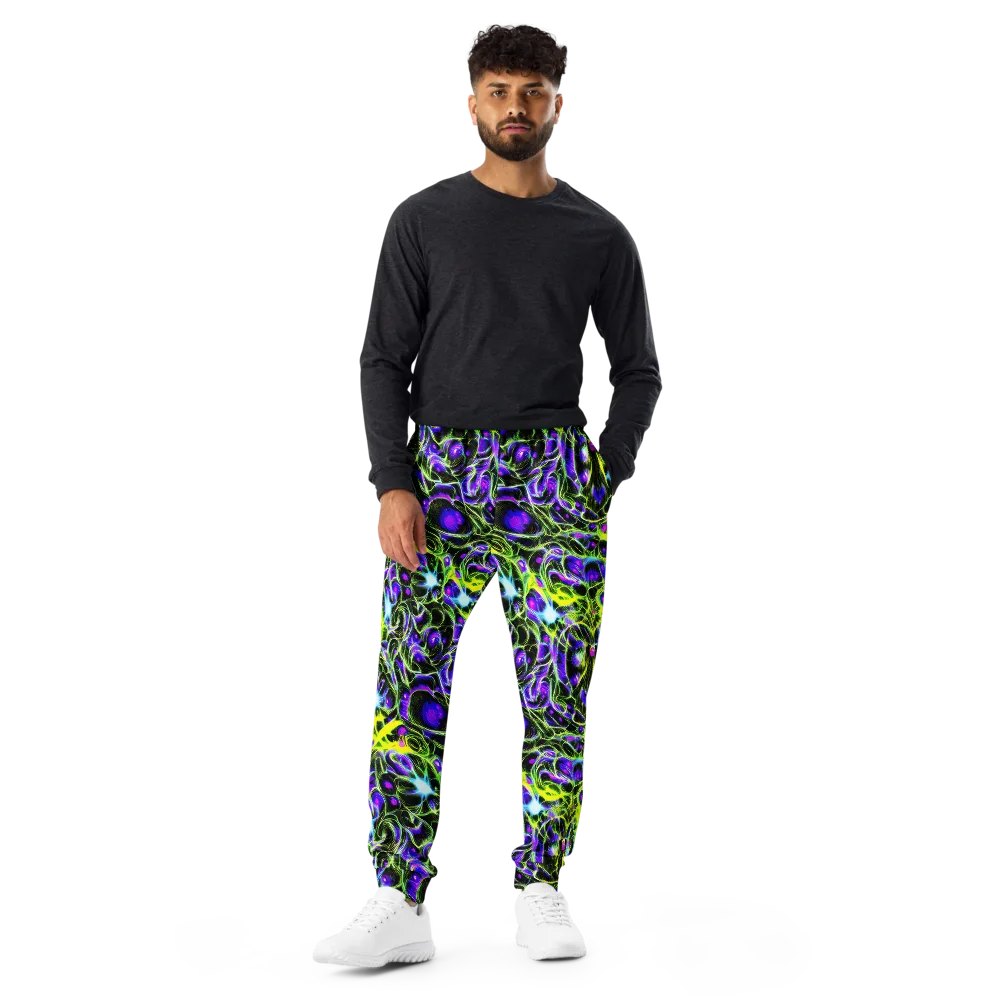 Psychedelic Underbrush on Men's Joggers — Front