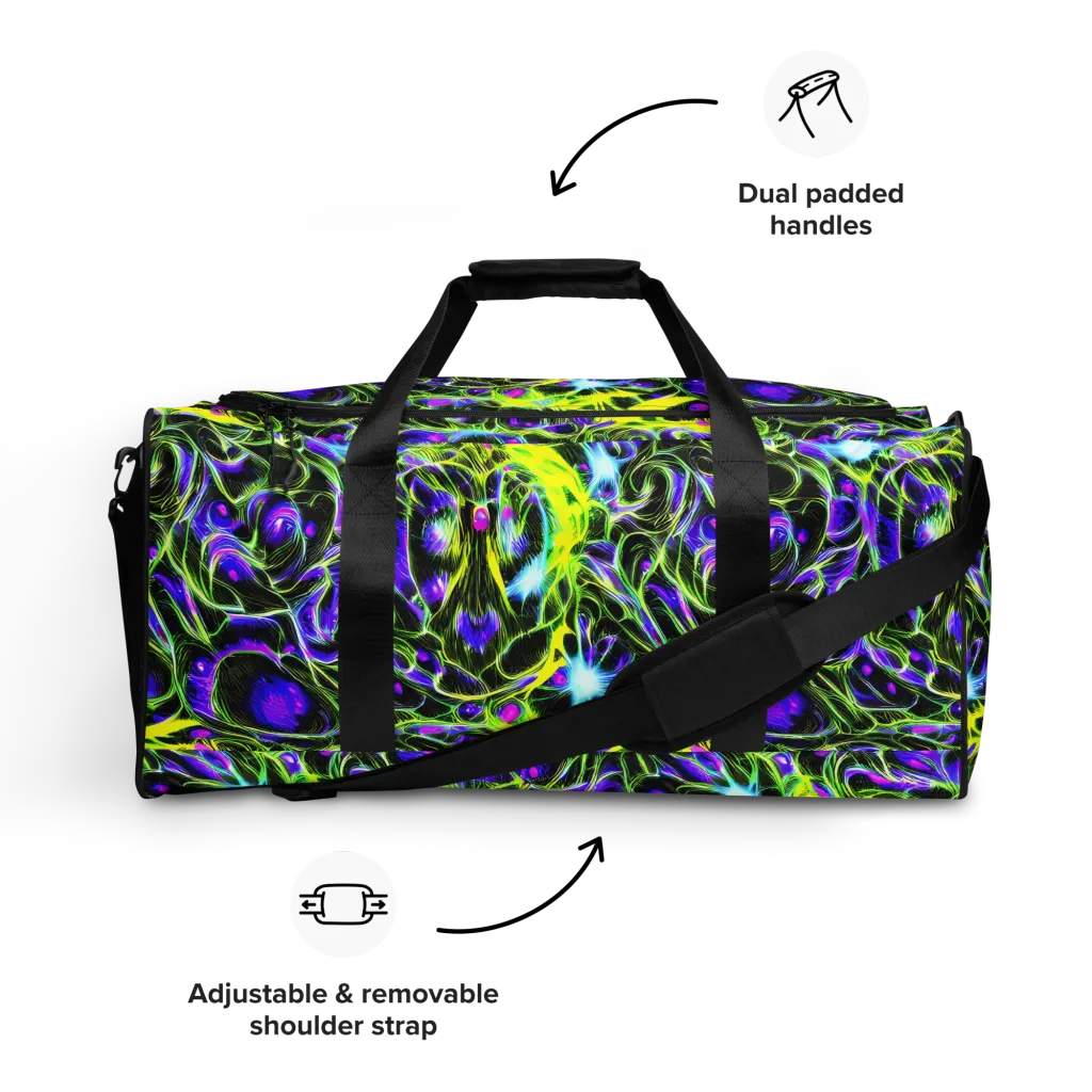 Psychedelic Underbrush on Duffle Bag — Front