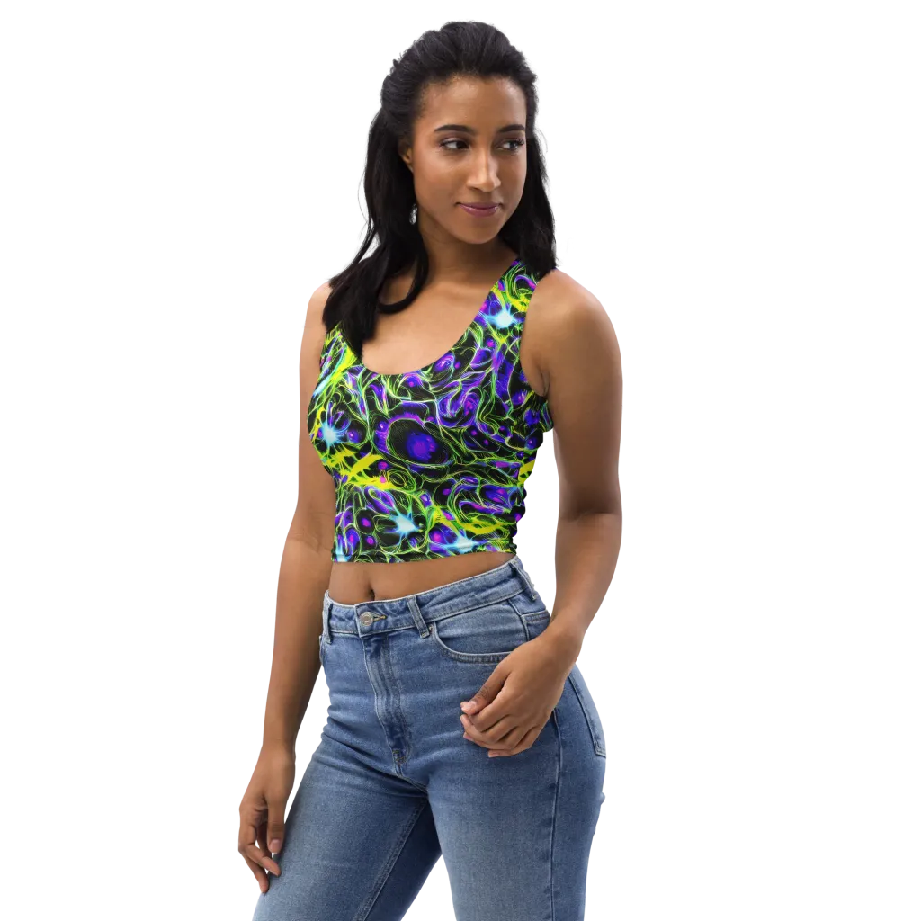 Psychedelic Underbrush on Crop Top — Left Front