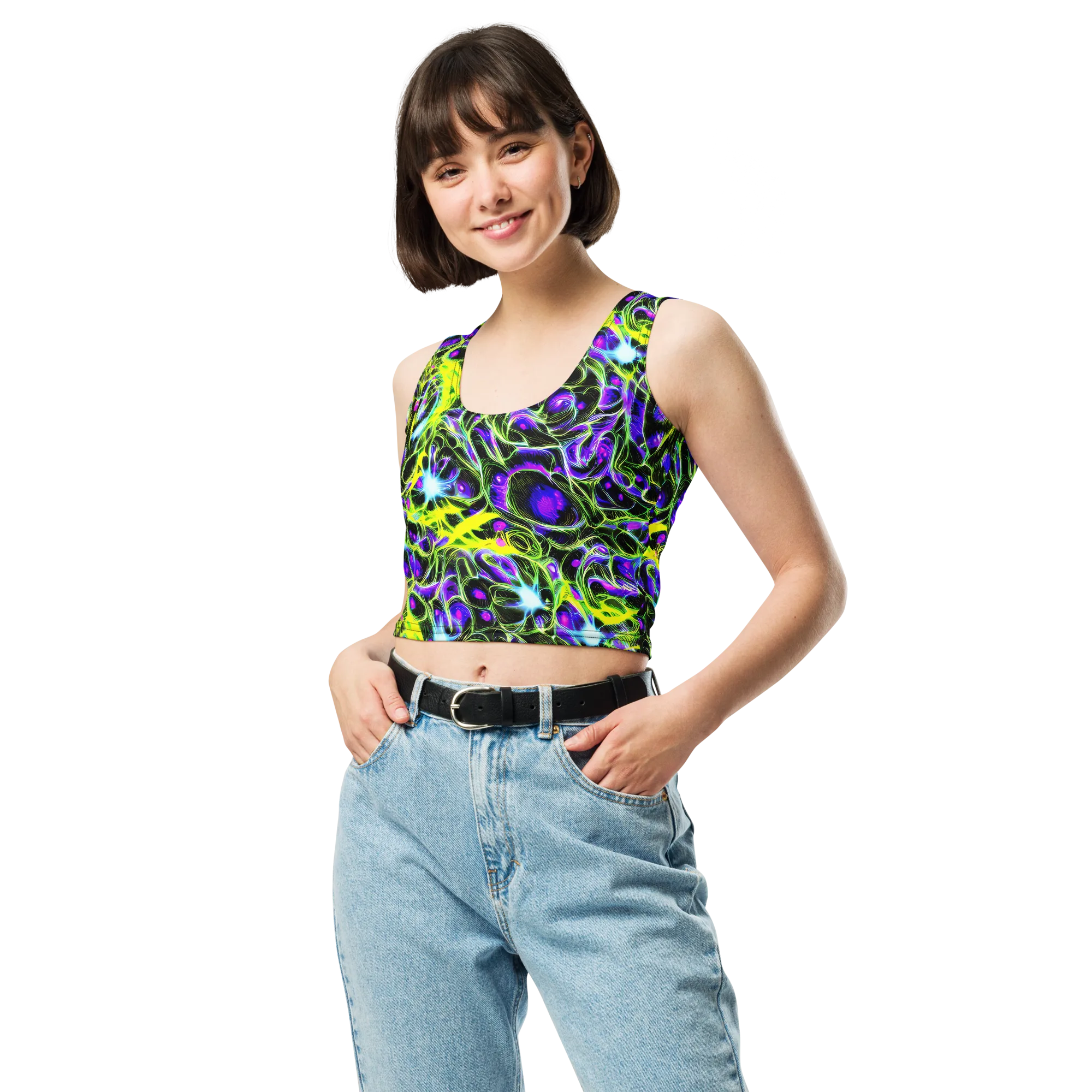 Psychedelic Underbrush on Crop Top — Front