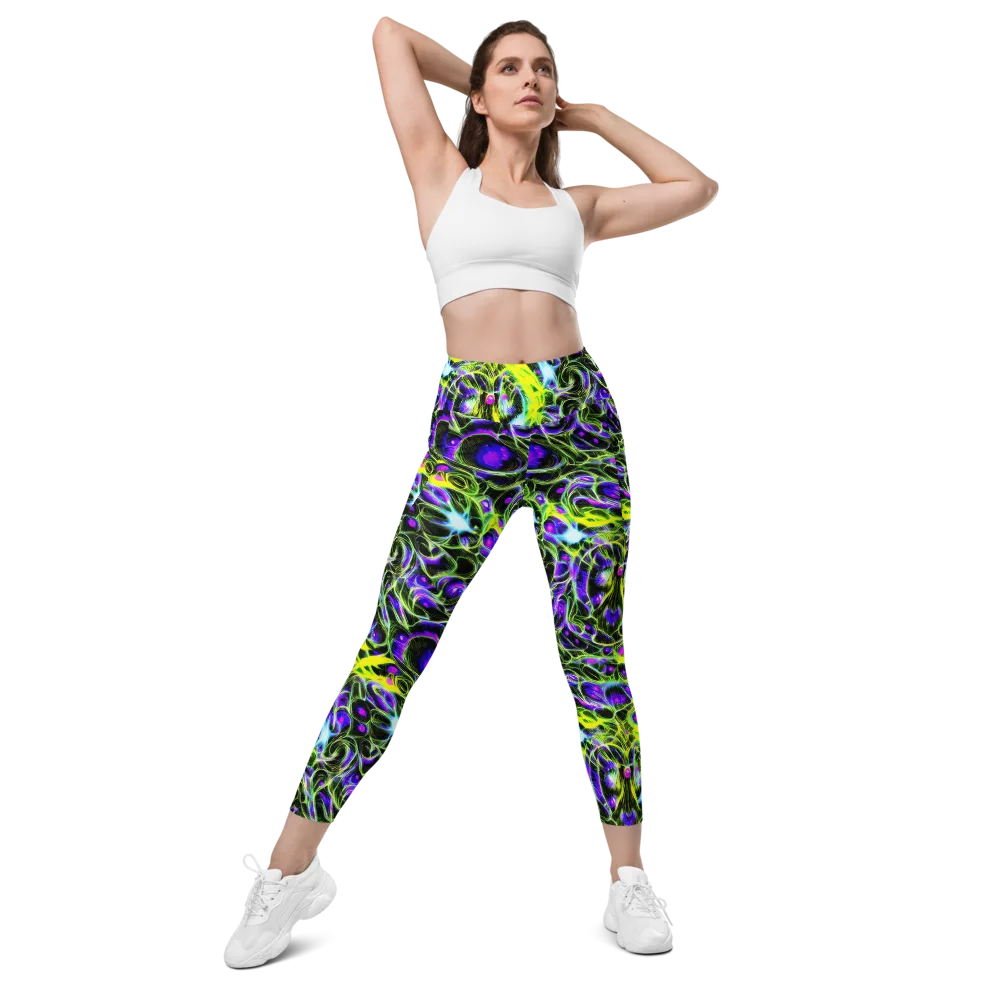 Psychedelic Underbrush on Leggings with Pockets — Front