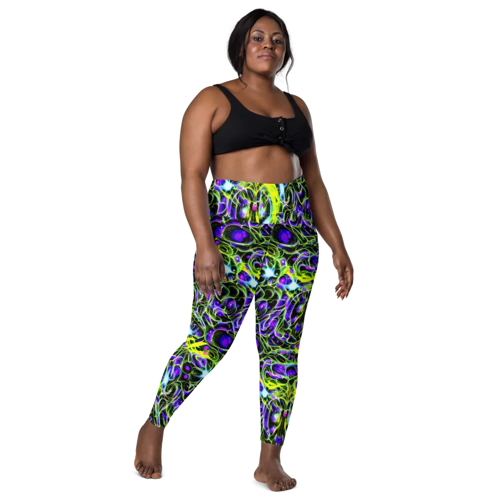Psychedelic Underbrush on Leggings with Pockets — Front