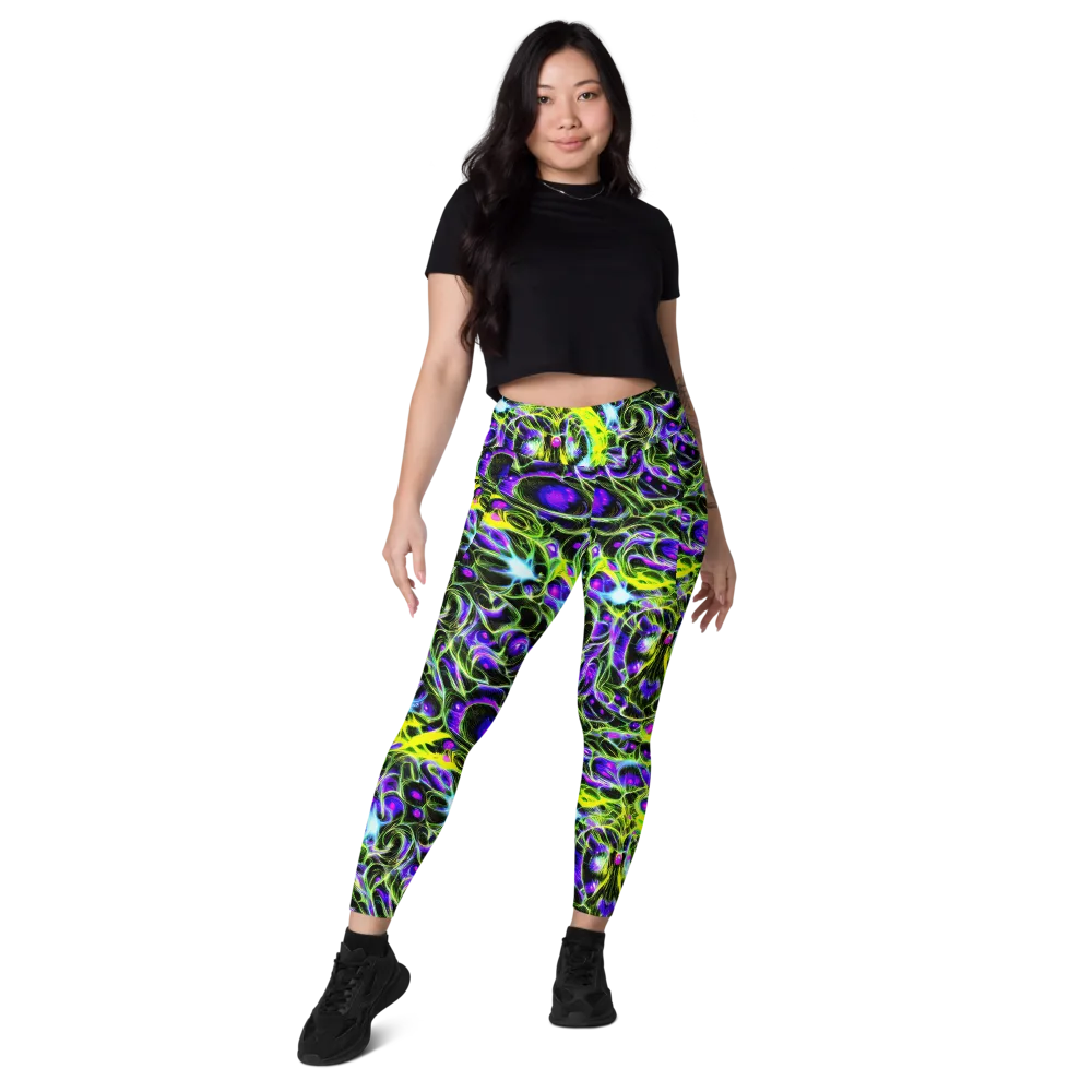 Psychedelic Underbrush on Leggings with Pockets — Front