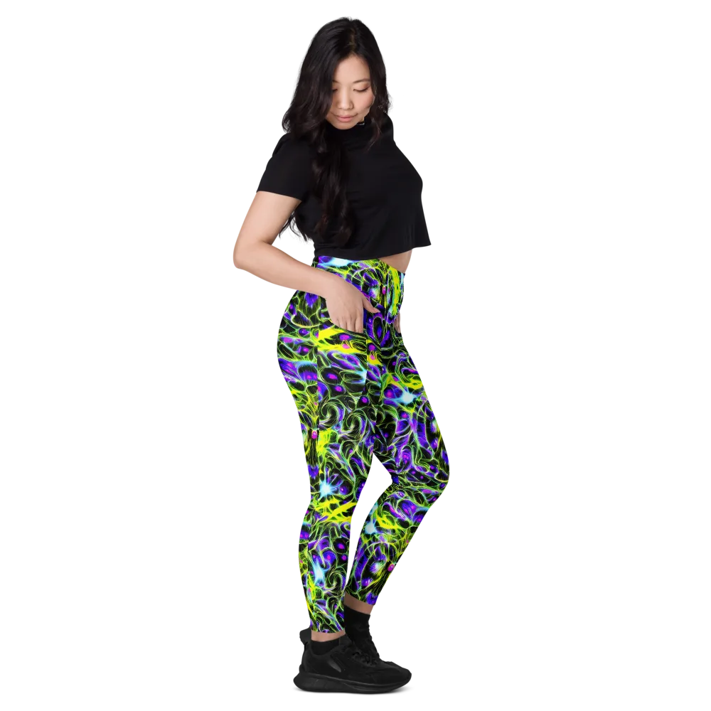 Psychedelic Underbrush on Leggings with Pockets — Right