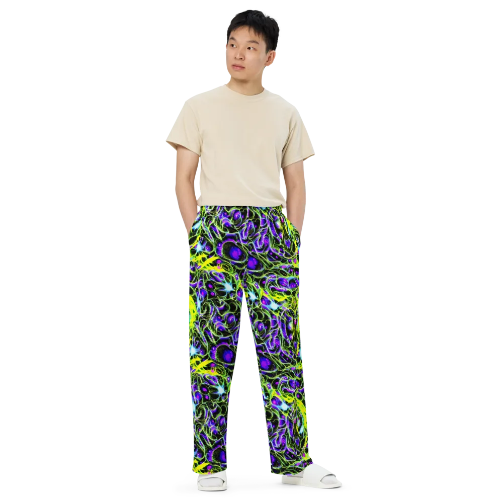 Psychedelic Underbrush on Wide-Leg Pants — Front