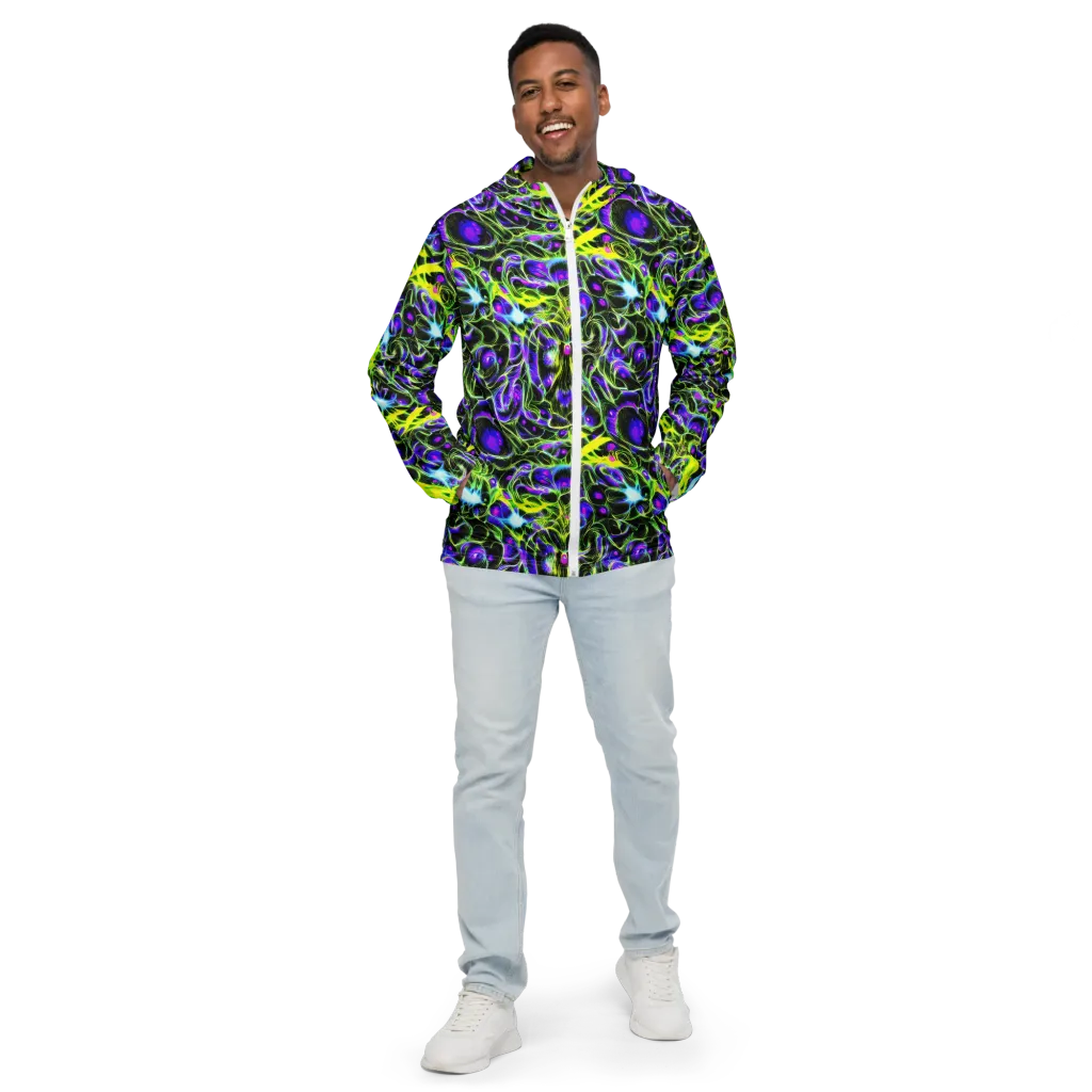 Psychedelic Underbrush on Men's Windbreaker — Front