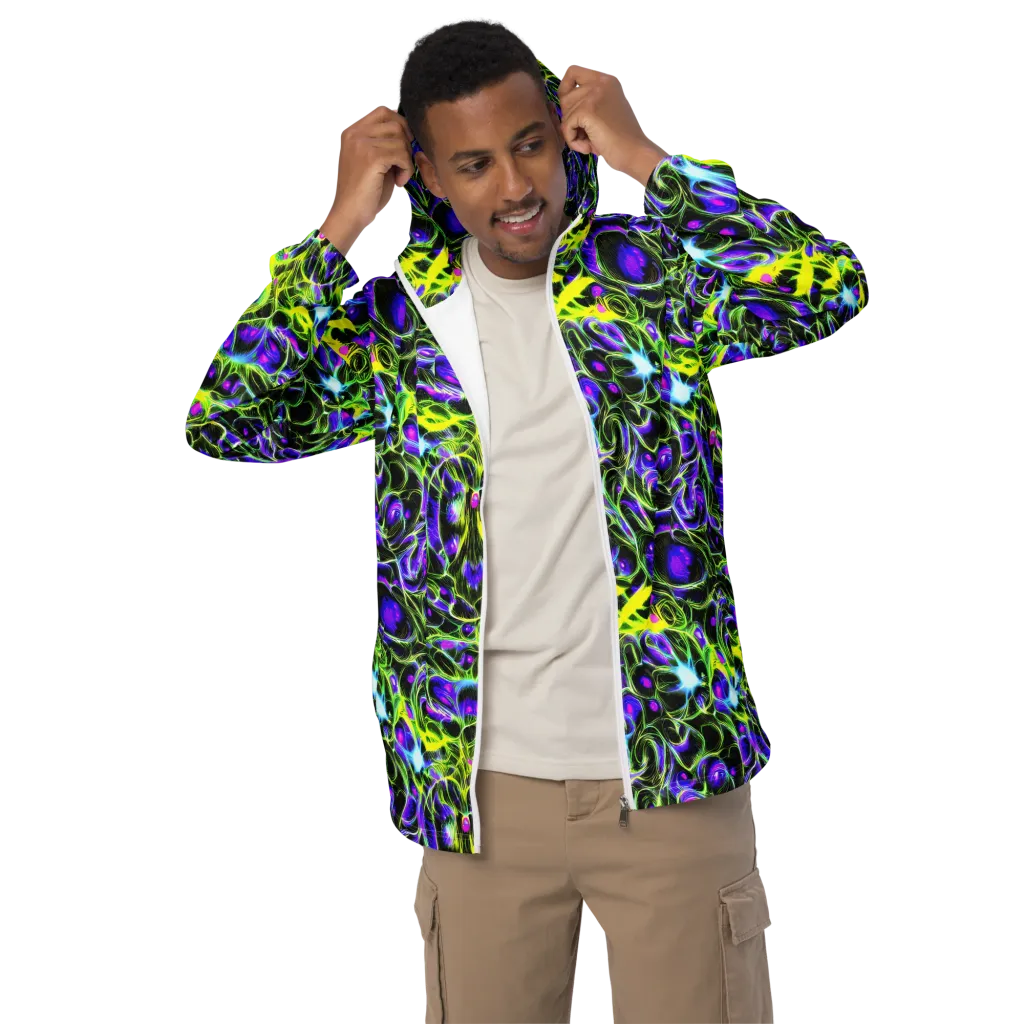 Psychedelic Underbrush on Men's Windbreaker — Front