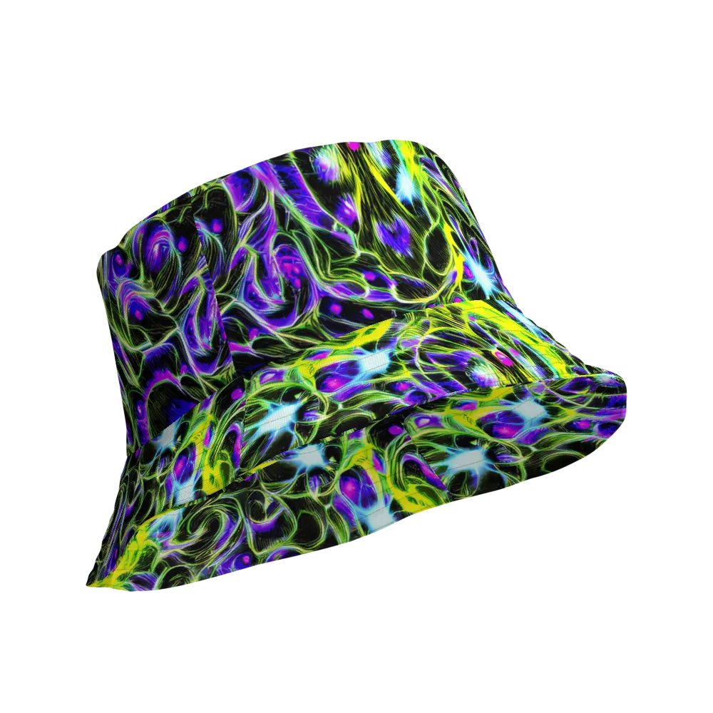 Psychedelic Underbrush on Reversible Bucket Hat — Product details Outside