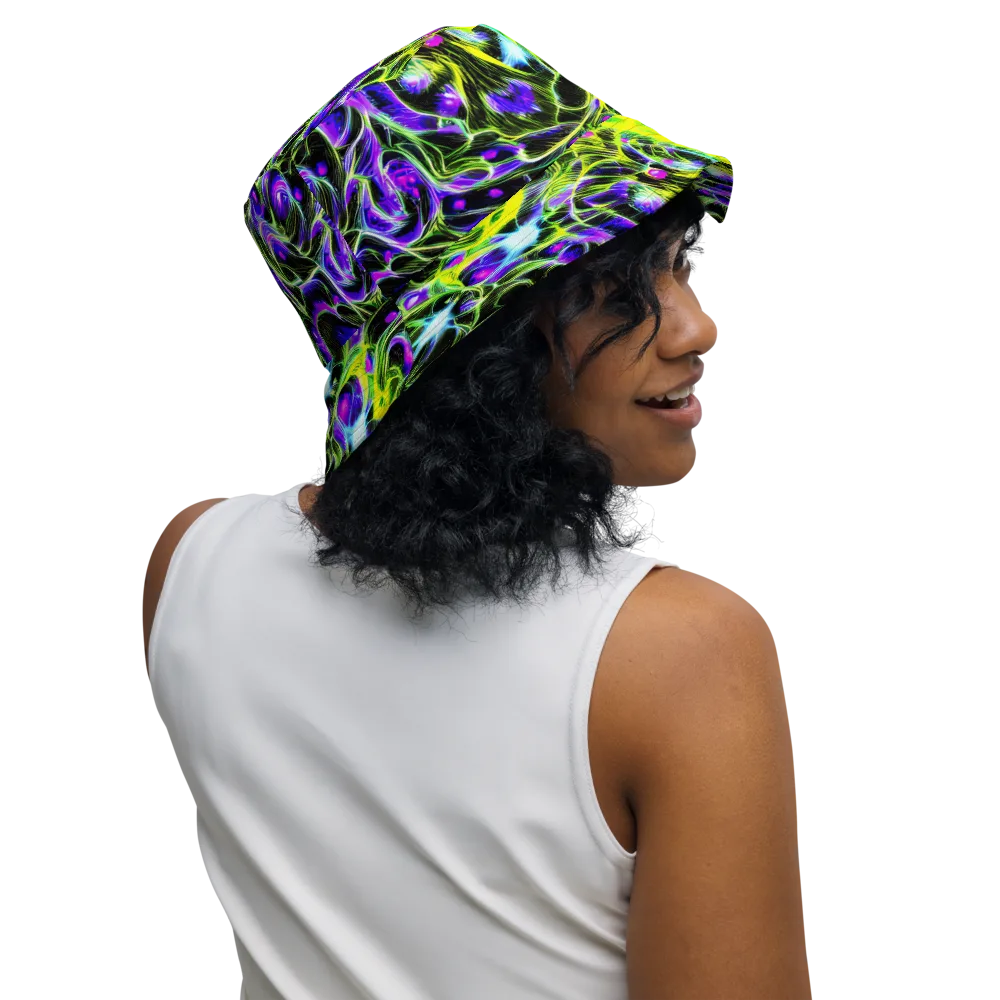Psychedelic Underbrush on Reversible Bucket Hat — Right Outside