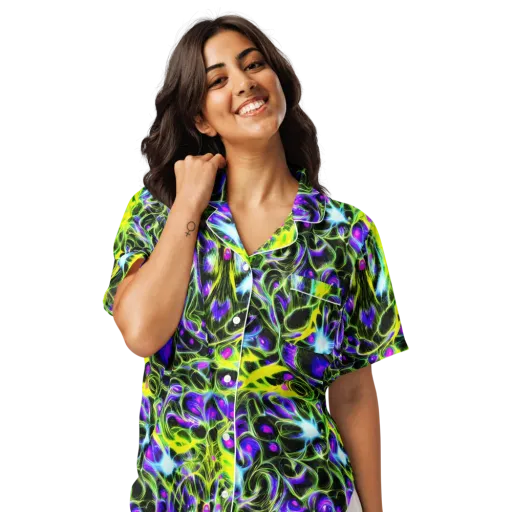 Psychedelic Underbrush on a Women's Short Sleeve Pajama Top