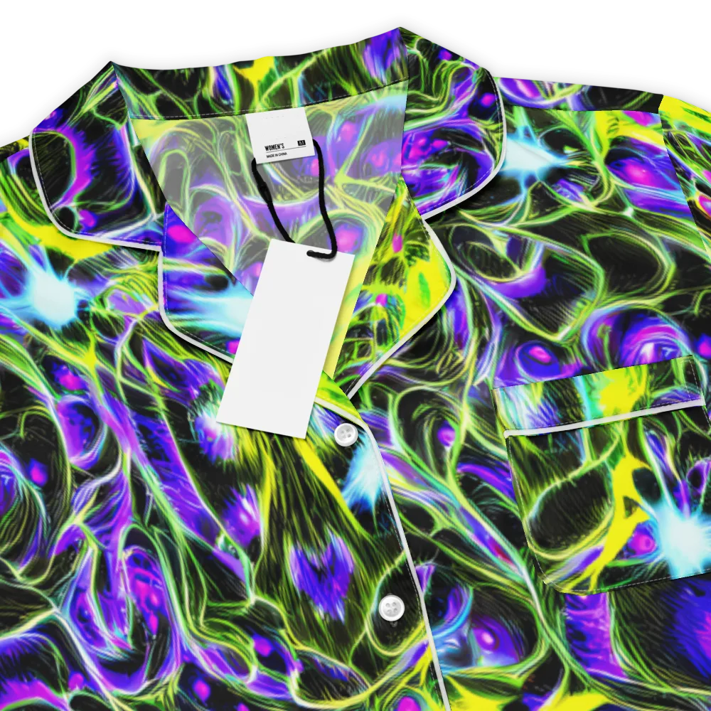 Psychedelic Underbrush on Women's Short Sleeve Pajama Top — Product details