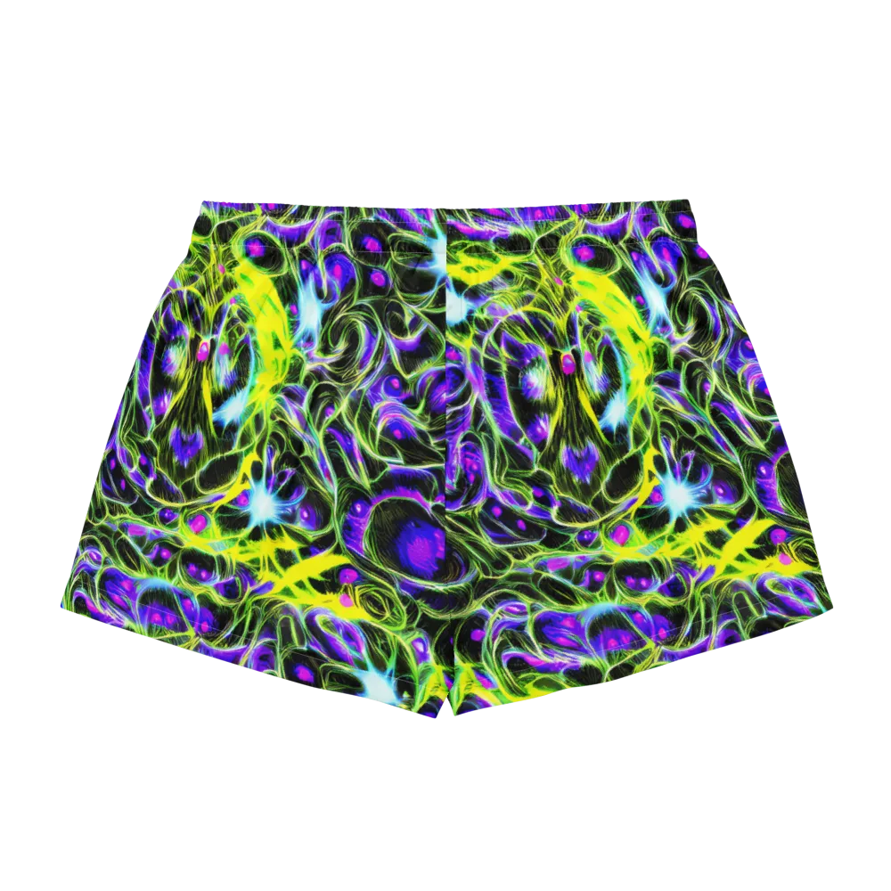 Psychedelic Underbrush on Women's Pajama Shorts — Back