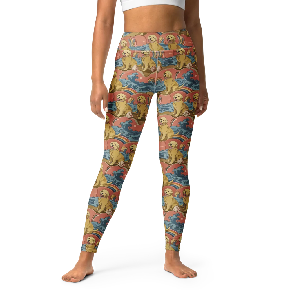 Tidal Golden Hour on Yoga Leggings — Front