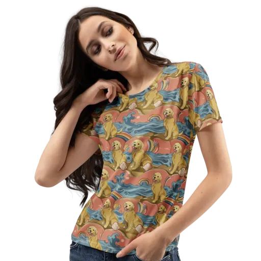 Tidal Golden Hour on a Women's Crew Neck T-Shirt